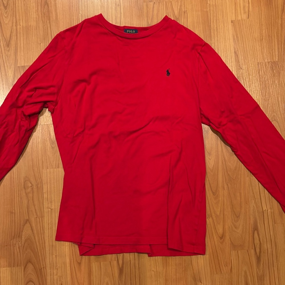 Red long sleeve Ralph Lauren shirt